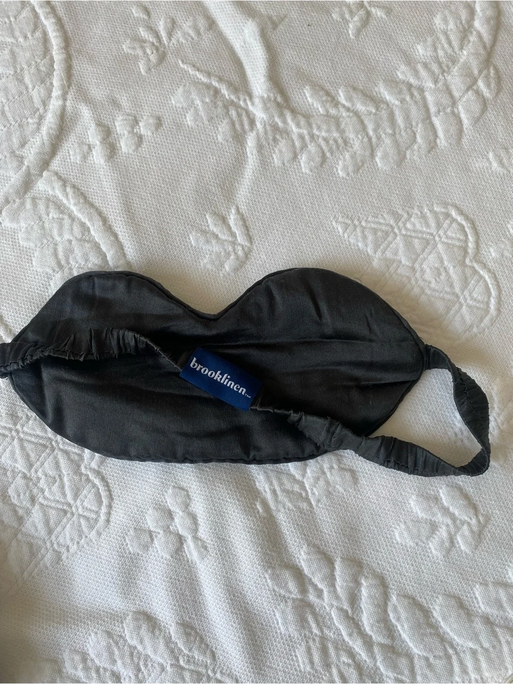 Brooklinen Mulberry Silk Black and White Sleep Masks with original packaging